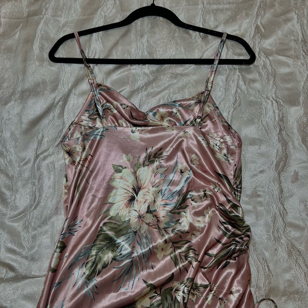 Floral Satin Slip Dress